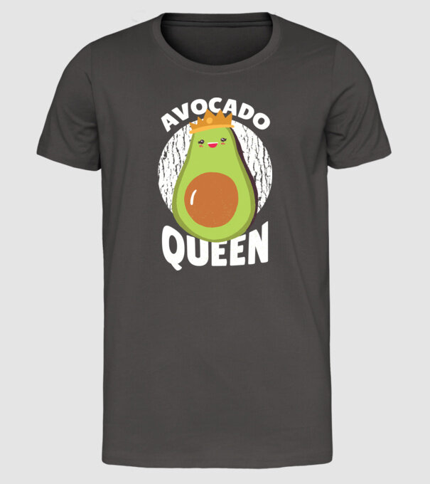 Avocado Queen Regina Avocado model gri închis pe tricou