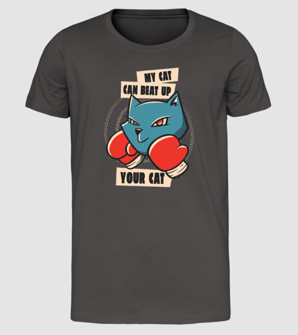 Pisicuța mea bate pisicuța ta model gri închis pe tricou