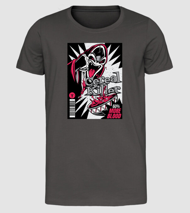Cereal Killer model gri închis pe tricou