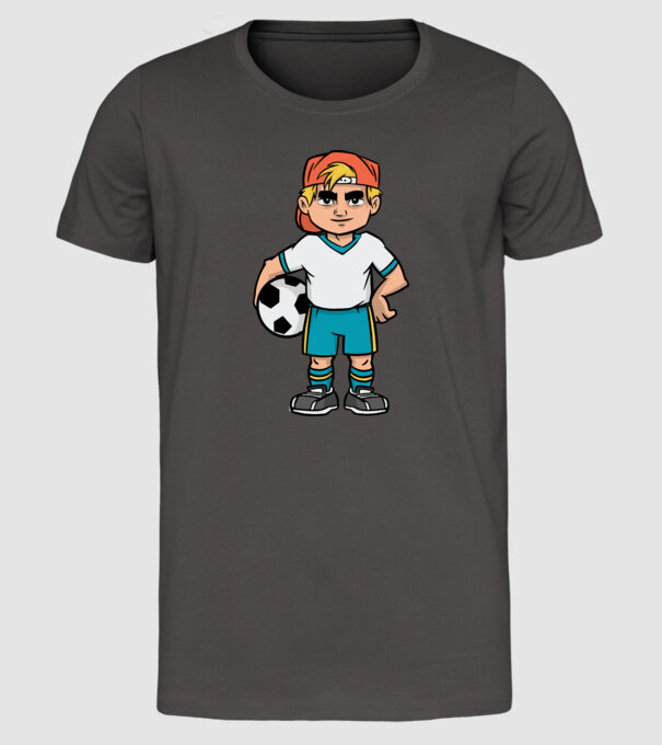 Băiat Fotbalist model gri închis pe tricou