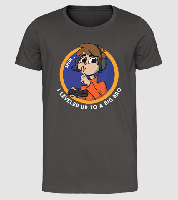 Gamer Frate mai mare model gri închis pe tricou