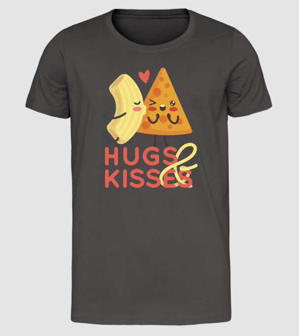 'Hawaii pizza dragoste tricou drăguț Valentine''s Day' model gri închis pe tricou