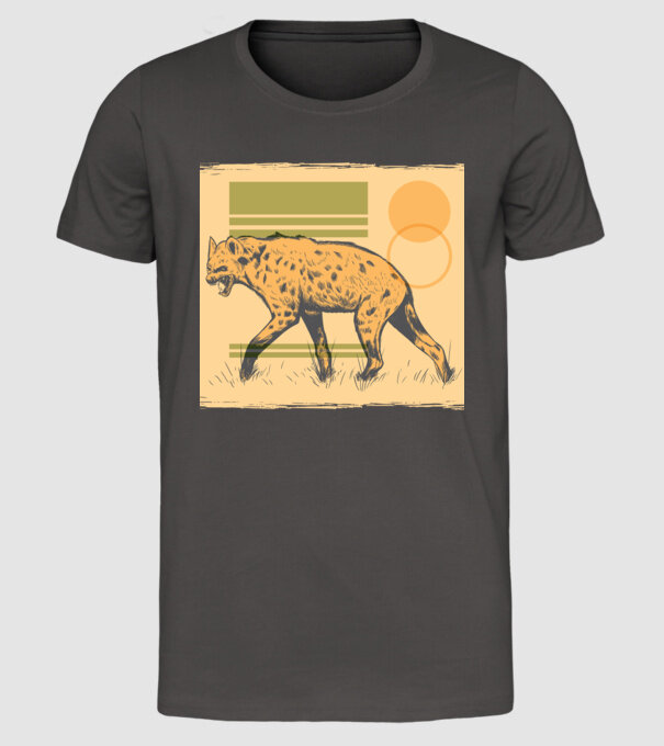 Hienă model gri închis pe tricou
