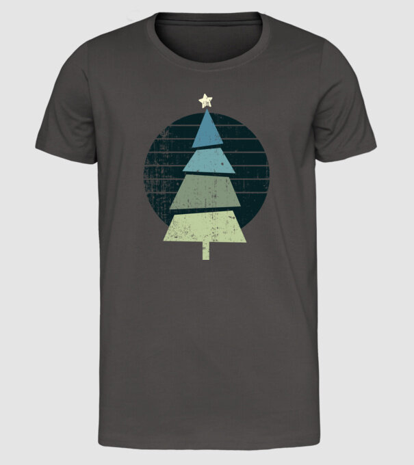 Pom de Crăciun model gri închis pe tricou