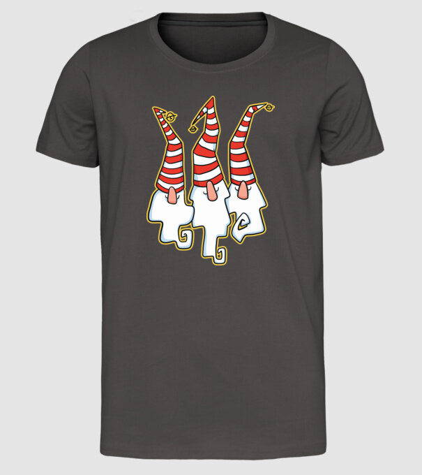 Elfi de Crăciun model gri închis pe tricou