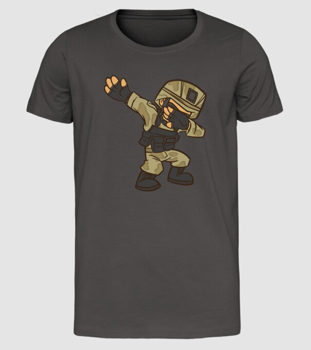 Soldat DAB model gri închis pe tricou