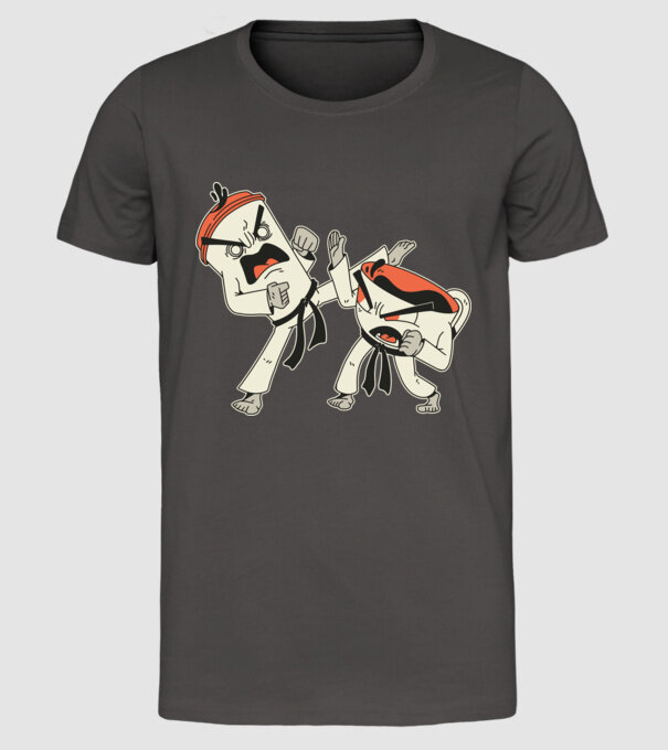 Cafea vs ceai model gri închis pe tricou