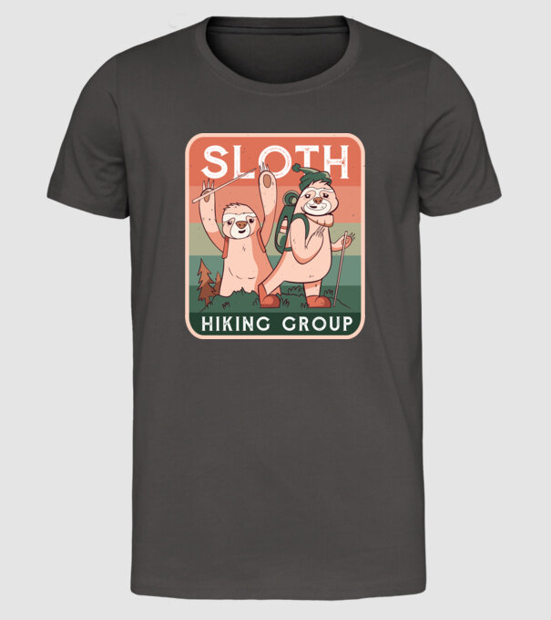 Grupul de amatori de drumeție Leneș model gri închis pe tricou