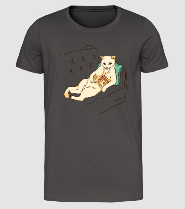 Odihnă Pisică model gri închis pe tricou