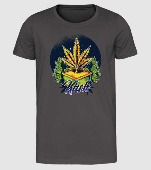 Marijuana Kush model gri închis pe tricou