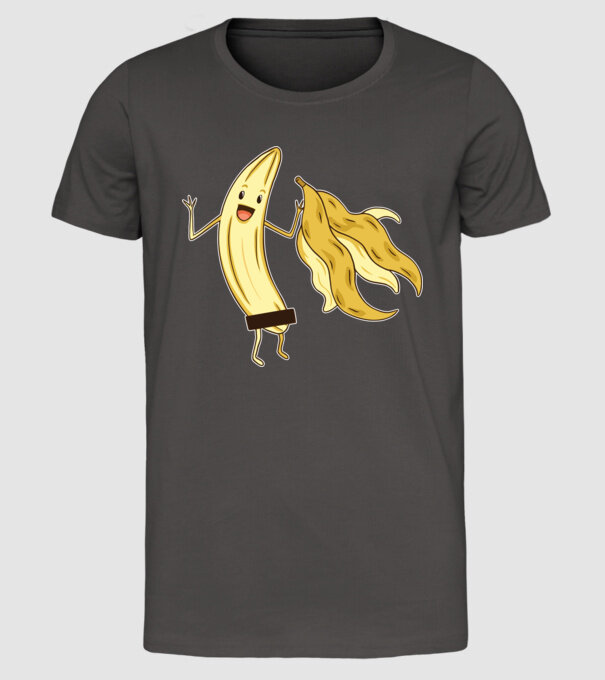 Banană goală model gri închis pe tricou