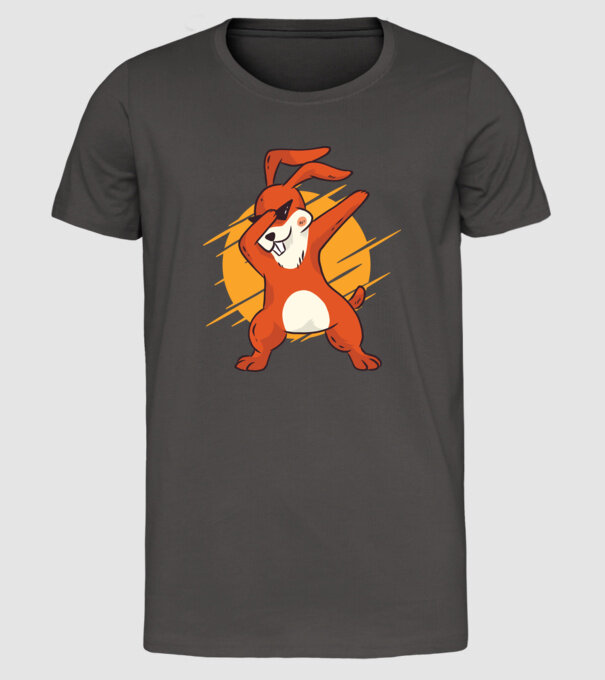Iepuraș DAB model gri închis pe tricou
