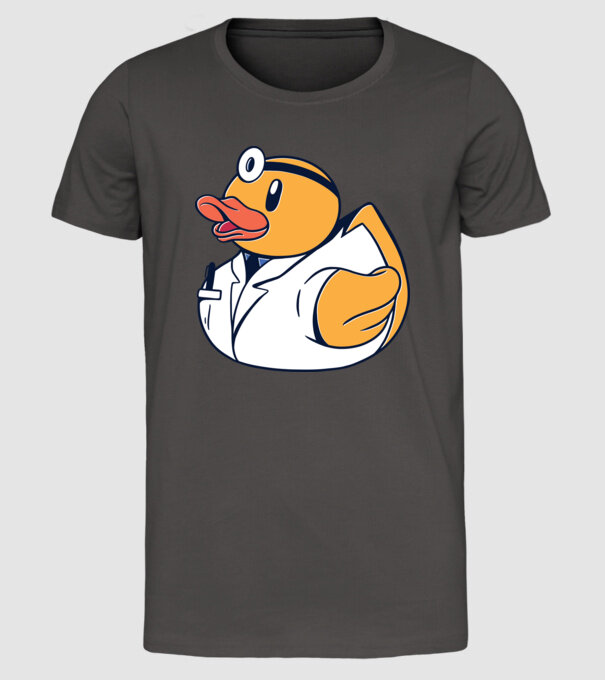 Medic Rățușcă de cauciuc model gri închis pe tricou