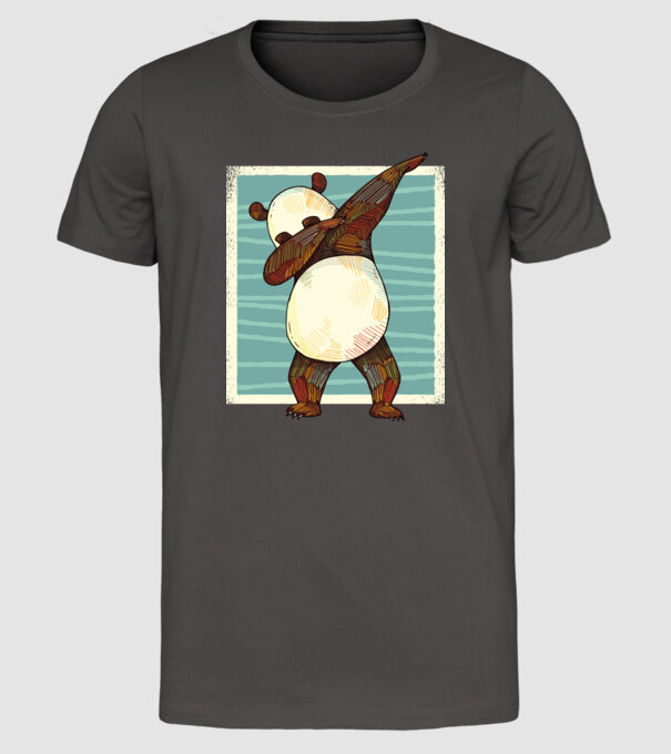 Panda DAB dans model gri închis pe tricou