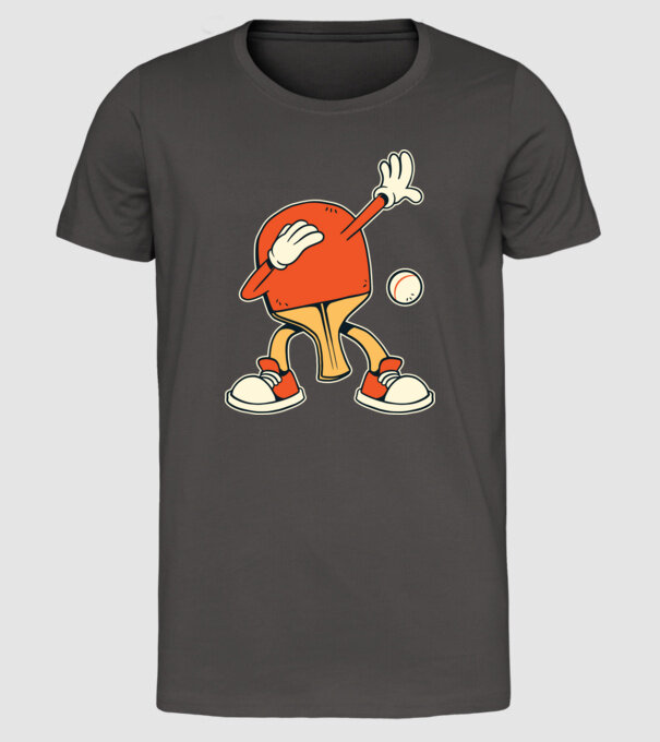 Ping Pong DAB model gri închis pe tricou