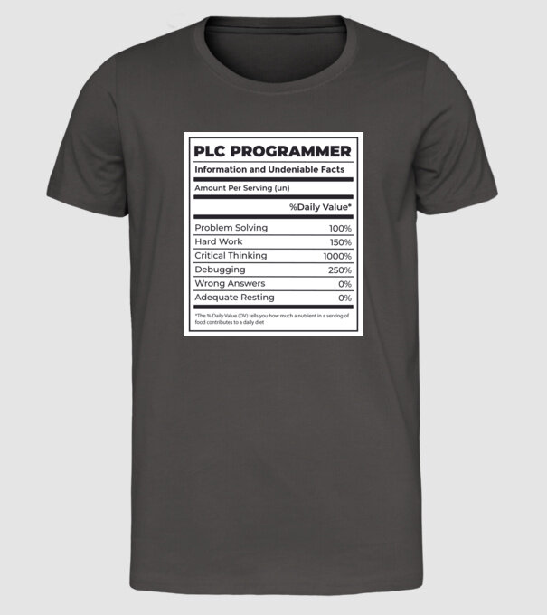 Programator PLC model gri închis pe tricou