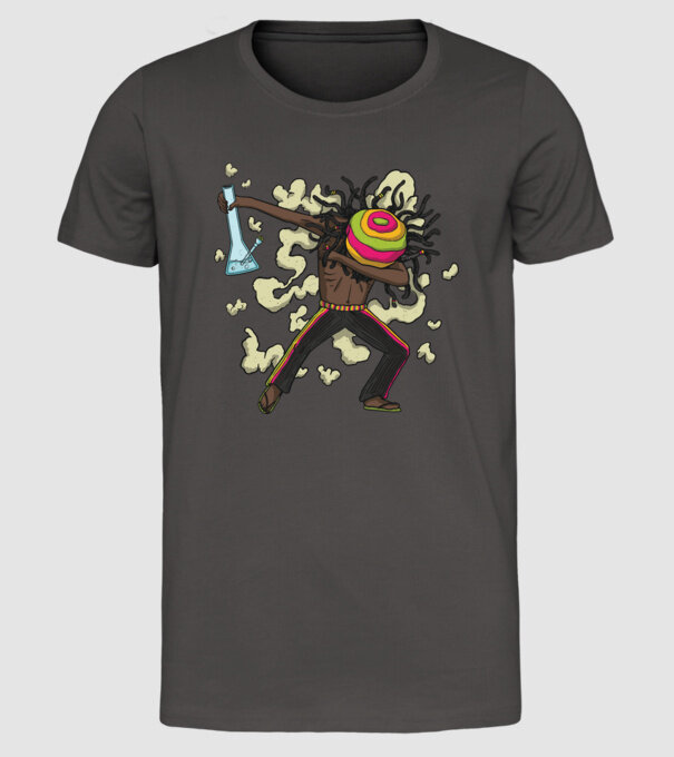 Dreadlock DAB model gri închis pe tricou