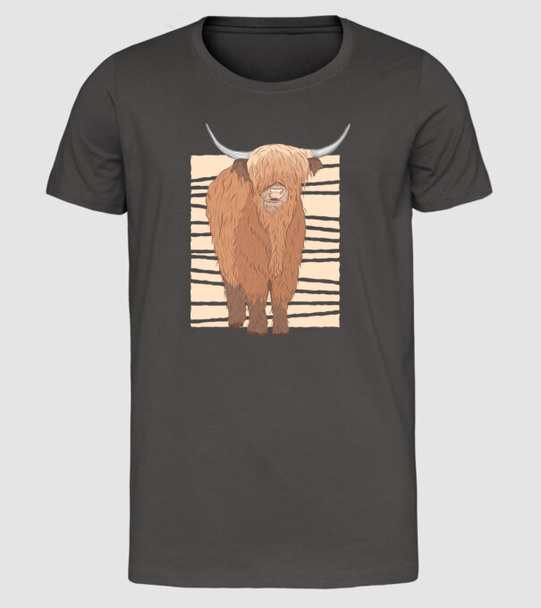 Vită scoțiană model gri închis pe tricou