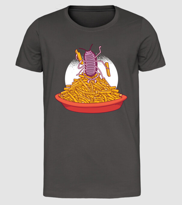 Insectă de Cartofi prăjiți model gri închis pe tricou
