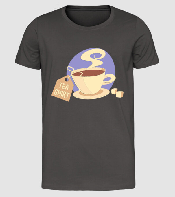 Teashirt model gri închis pe tricou