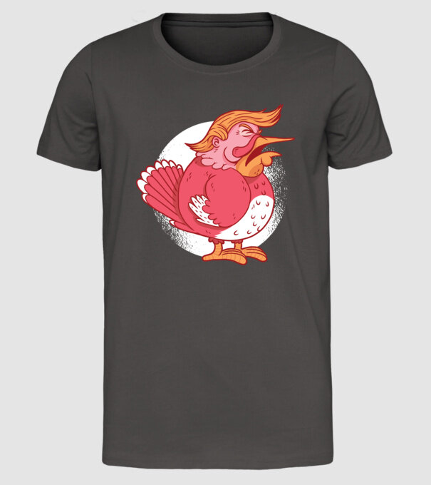 Trump curcan tricou amuzant model gri închis pe tricou