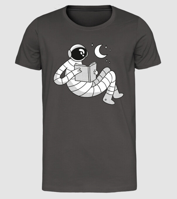 Lectură Astronaut model gri închis pe tricou
