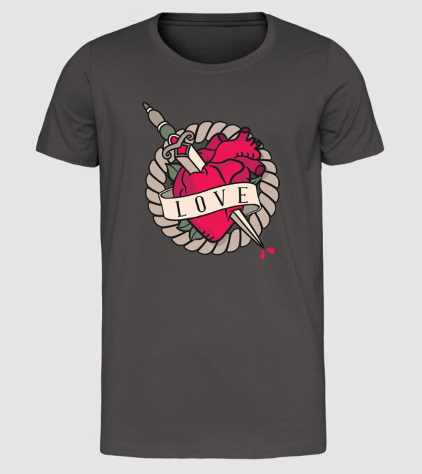 Fire and Ice model gri închis pe tricou