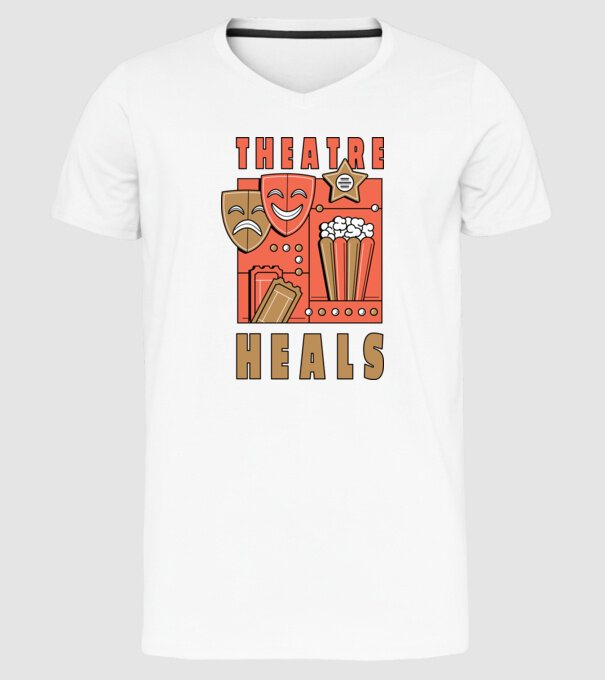Teatrul vindecă model alb pe tricou