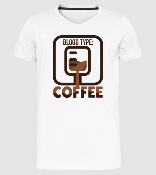 Grupa mea de sânge este cafeaua model alb pe tricou