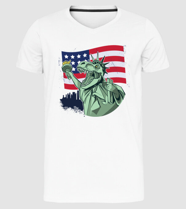 Ziua Independenței americane 4 iulie T-rex model alb pe tricou