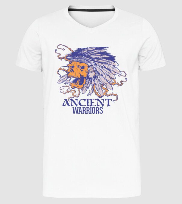 Ancient Warriors model alb pe tricou