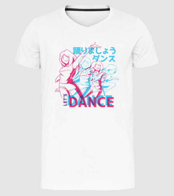 Anime Dance model alb pe tricou