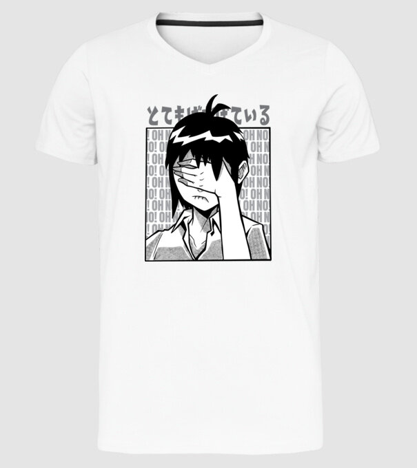 Cap Anime model alb pe tricou