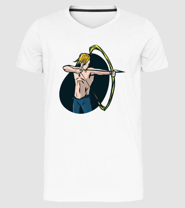 Fată arcaș Anime model alb pe tricou