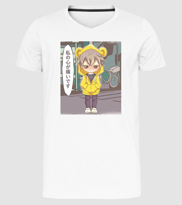Anime Manga scenă model alb pe tricou