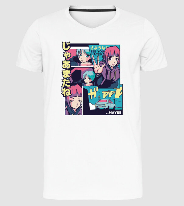 Anime Vaporwave See you Later model alb pe tricou