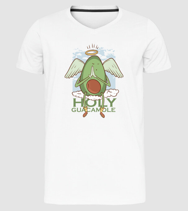 Rai avocado model alb pe tricou