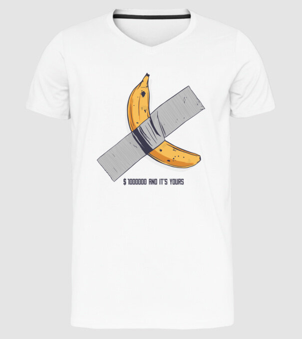 Ultima banană model alb pe tricou