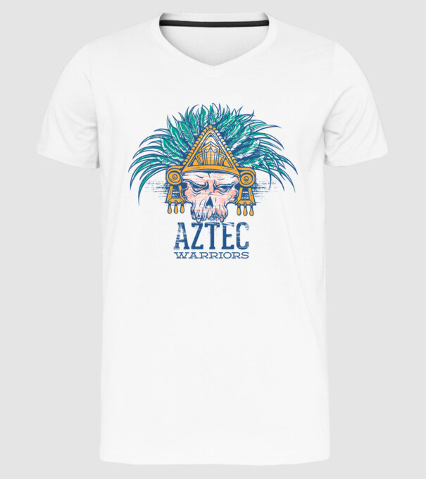 Aztec Warriors model alb pe tricou