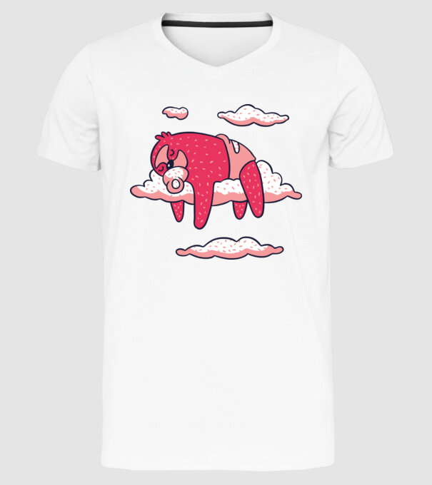 Bebeluș Leneș doarme model alb pe tricou