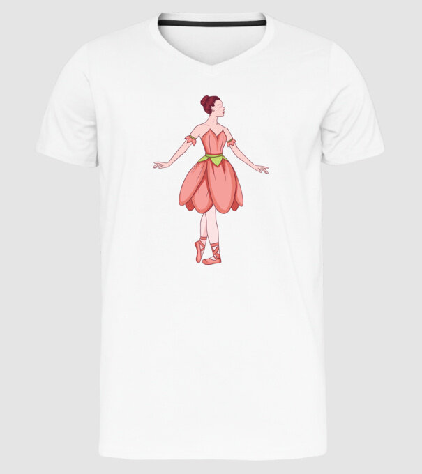 Balerină model alb pe tricou