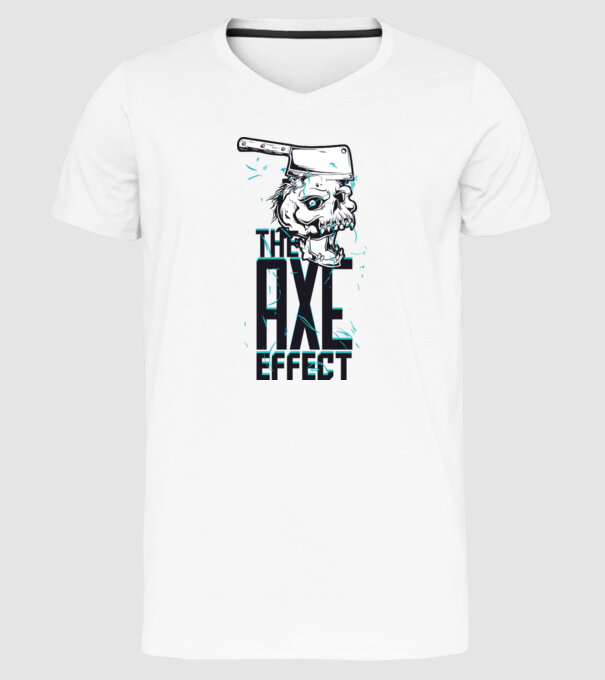 Efectul topor model alb pe tricou