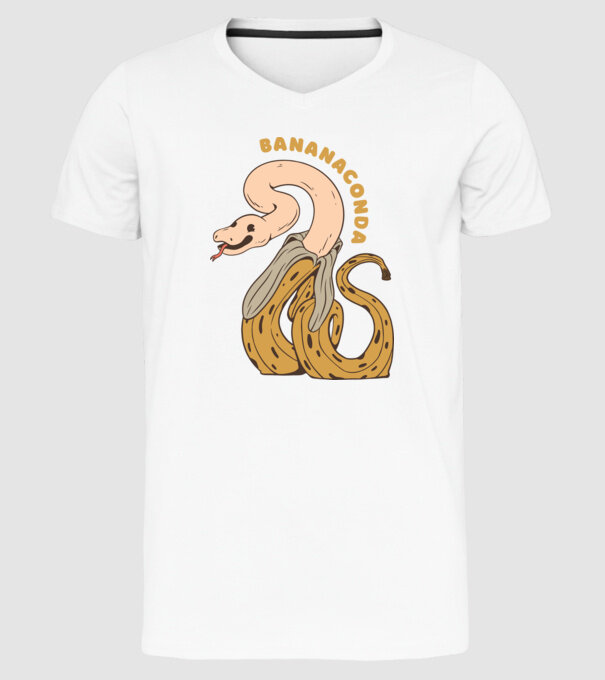 Bananaconda model alb pe tricou