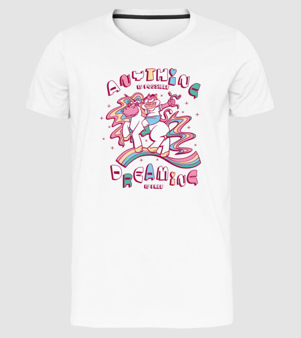Orice este posibil Unicorn model alb pe tricou