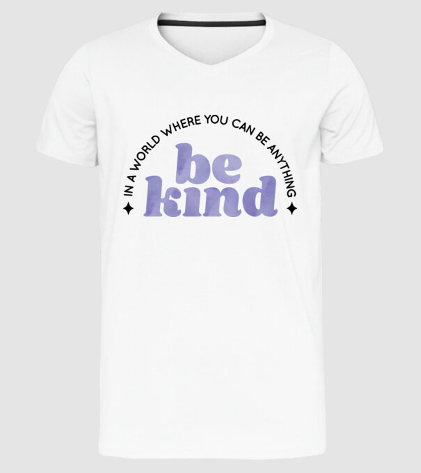 Be kind model alb pe tricou