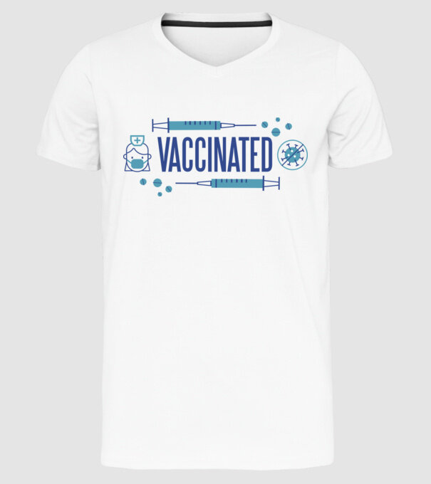 Sunt vaccinat model alb pe tricou