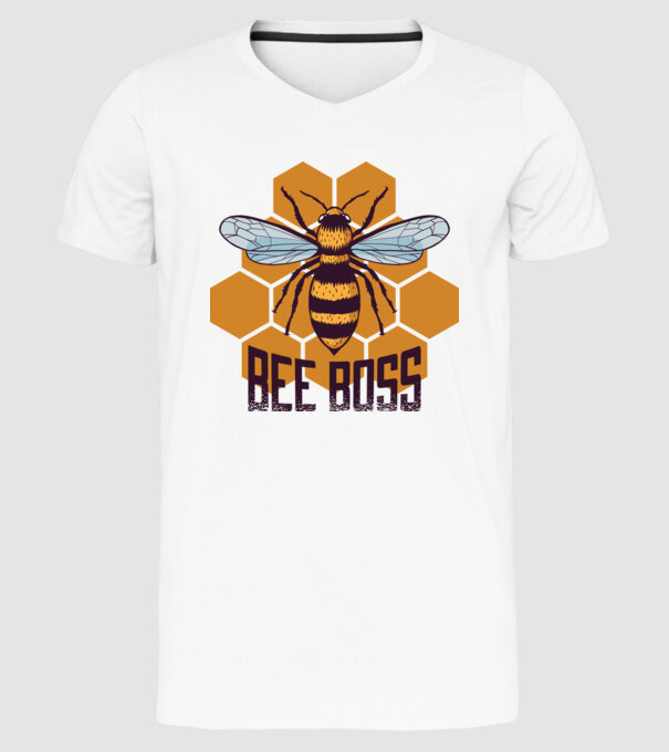 Bee Boss Șef Apicultor model alb pe tricou