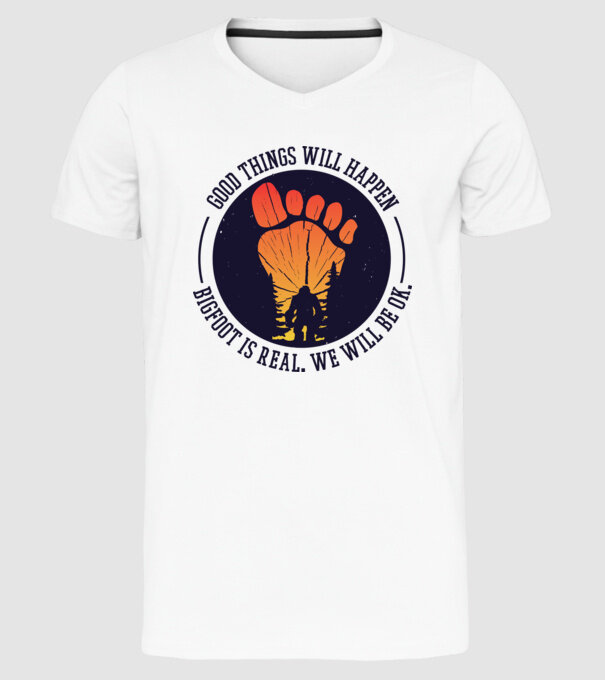 Bigfoot is real model alb pe tricou