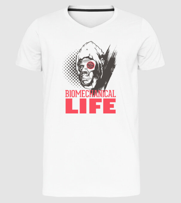 Biomechanical Life 2 model alb pe tricou