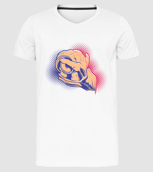 Bird skull model alb pe tricou